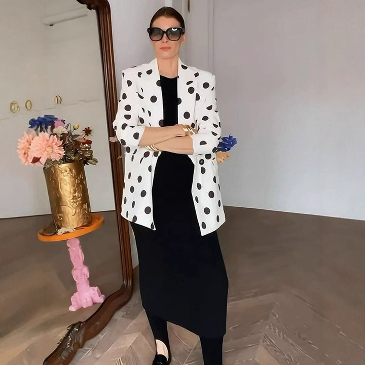 Damer trendy blazer med prickar Mirla-Eva Jonsson
