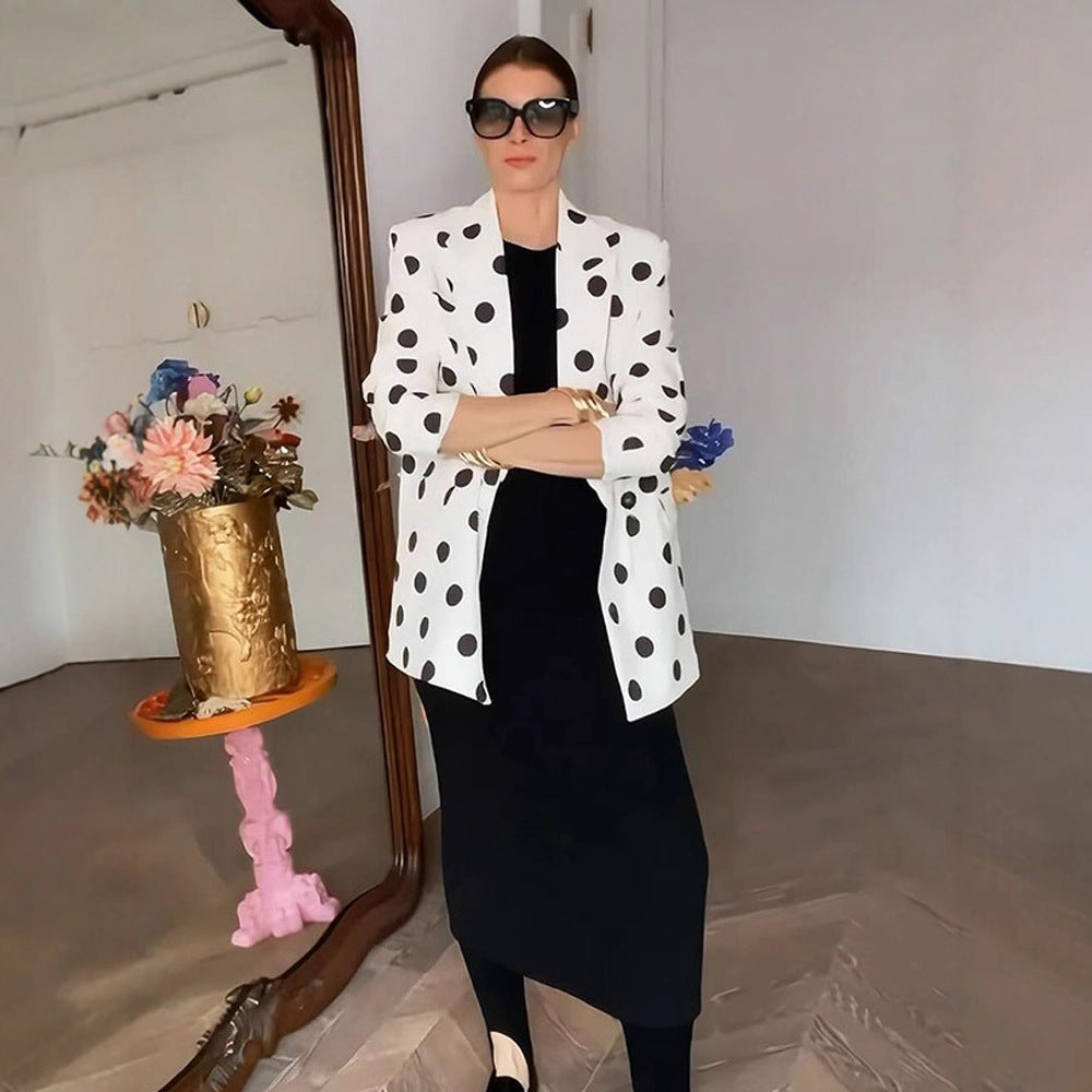 Damer trendy blazer med prickar Mirla-Eva Jonsson