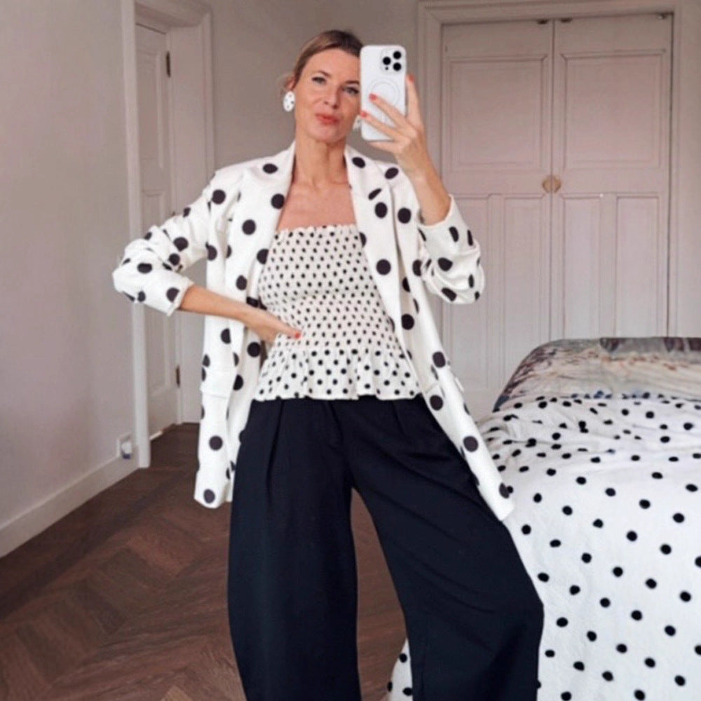 Damer trendy blazer med prickar Mirla-Eva Jonsson