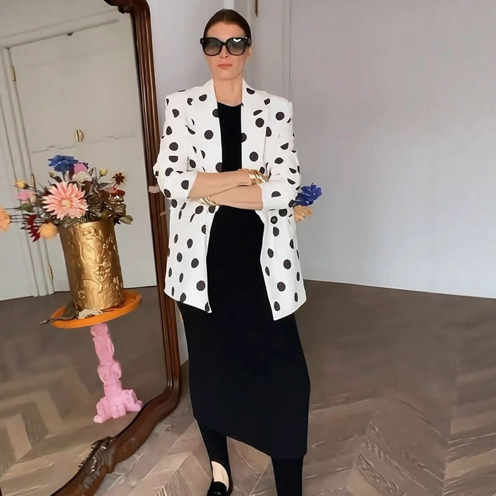 Damer trendy blazer med prickar Mirla-Eva Jonsson