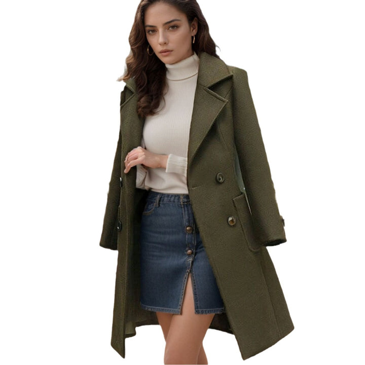 Damer trendy oversized ull trenchcoat med dubbel knapprad Mirla-Eva Jonsson
