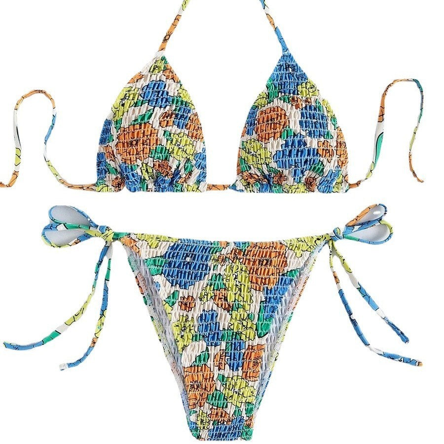 Damer triangel-bikini med färgglad strukturdesign och justerbara axelremmar Mirla-Eva Jonsson