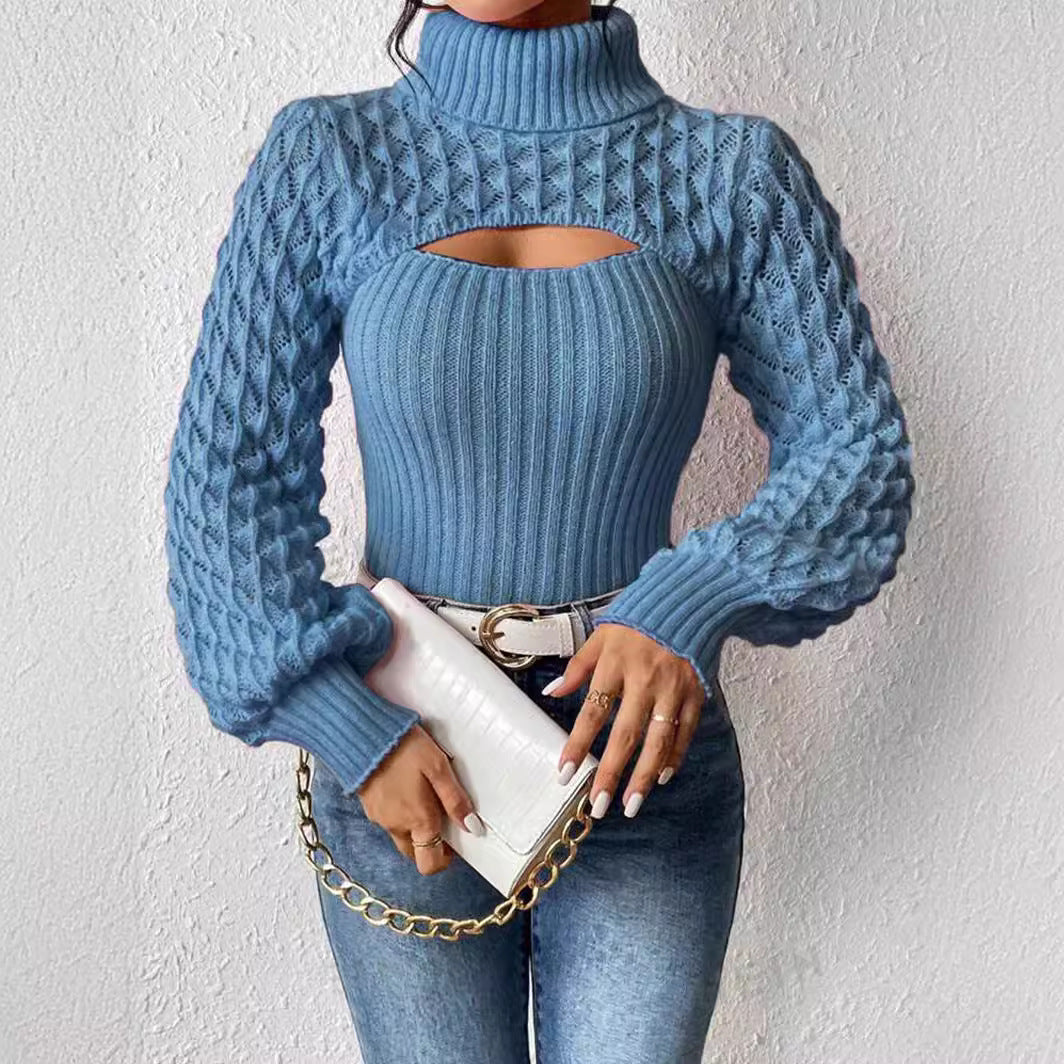 Damer tröja med hög krage och cut-outs Mirla-Eva Jonsson