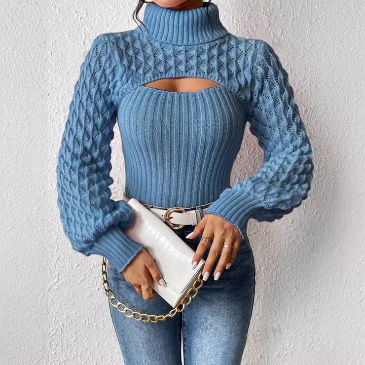 Damer tröja med hög krage och cut-outs Mirla-Eva Jonsson