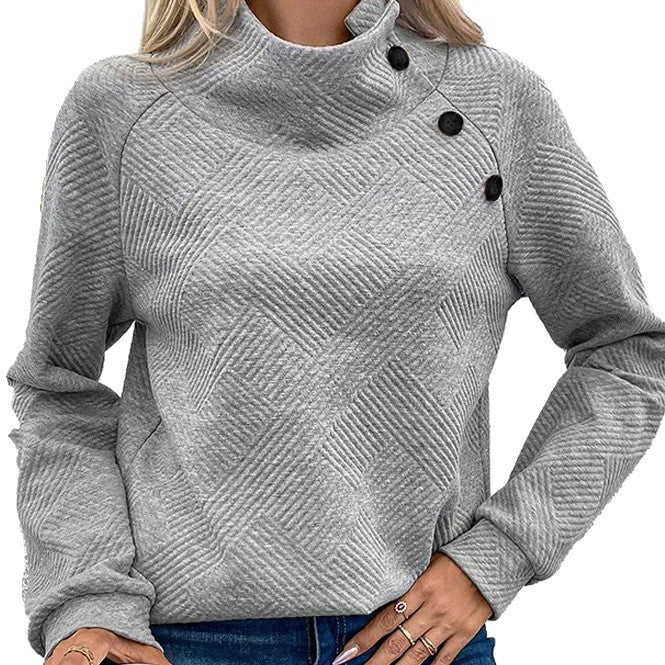 Damer tröja med hög krage och stiliga knappar Mirla-Eva Jonsson