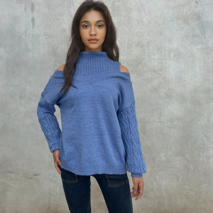 Damer tröja med off-shoulder design och strukturerade ärmar Eva Jonsson-Eva Jonsson