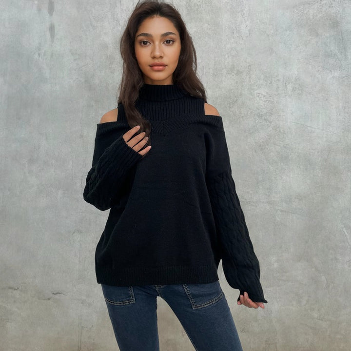 Damer tröja med off-shoulder design och strukturerade ärmar Eva Jonsson-Eva Jonsson