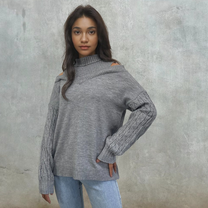 Damer tröja med off-shoulder design och strukturerade ärmar Eva Jonsson-Eva Jonsson