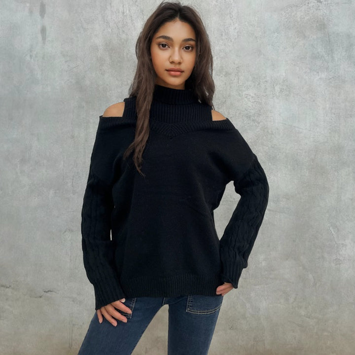 Damer tröja med off-shoulder design och strukturerade ärmar Eva Jonsson-Eva Jonsson