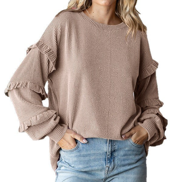 Damer tröja med ruffledetaljer Mirla-Eva Jonsson