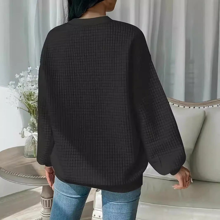 Damer tröja med strukturerad våffeldesign och avslappnad skärning Mirla-Eva Jonsson