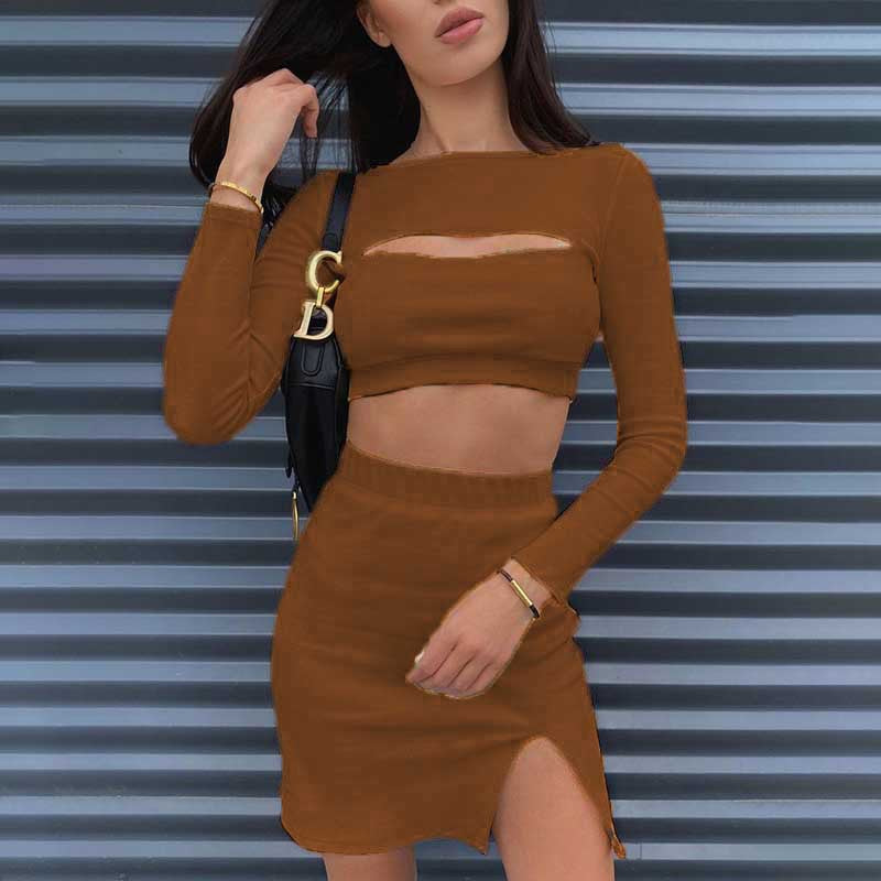 Damer tvådelat set med crop-top och minikjol Mirla-Eva Jonsson