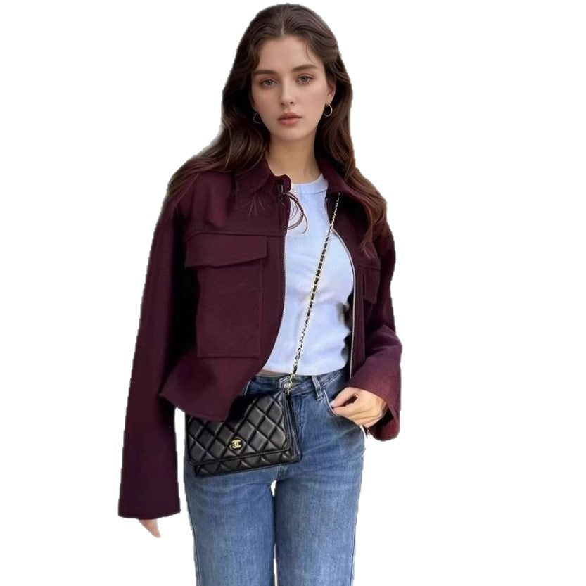 Damer ull-bland jacka med stora bröstfickor Eva Jonsson-Eva Jonsson