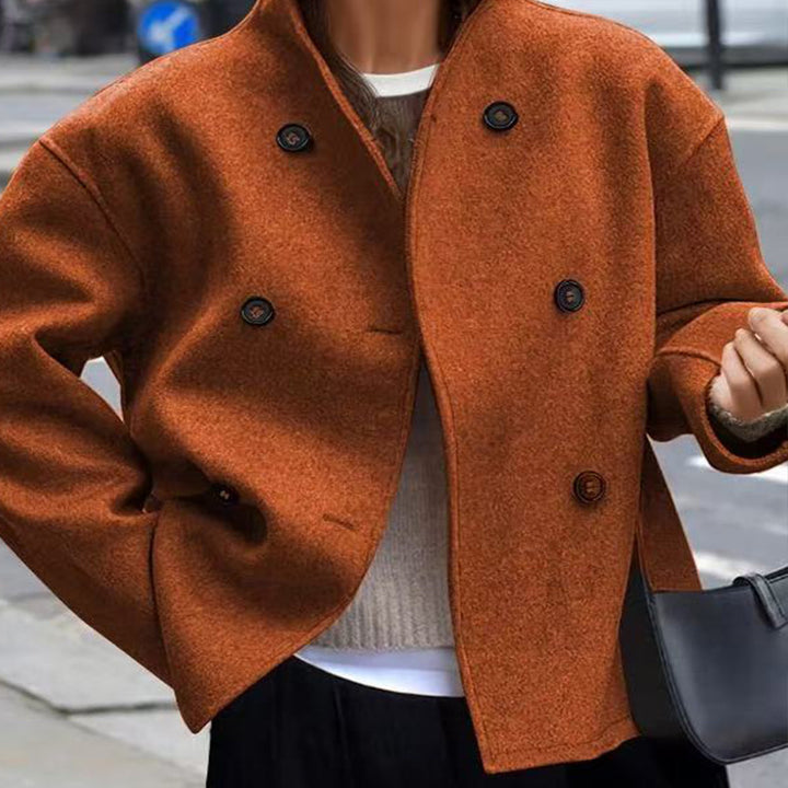 Damer ulljacka med dubbel knappslå och vid passform Eva Jonsson-Eva Jonsson