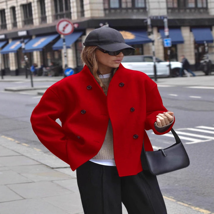 Damer ulljacka med dubbel knappslå och vid passform Eva Jonsson-Eva Jonsson