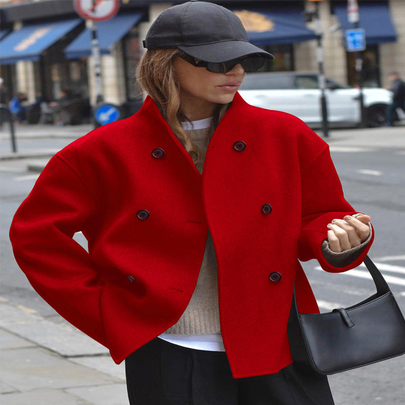 Damer ulljacka med dubbel knappslå och vid passform Eva Jonsson-Eva Jonsson