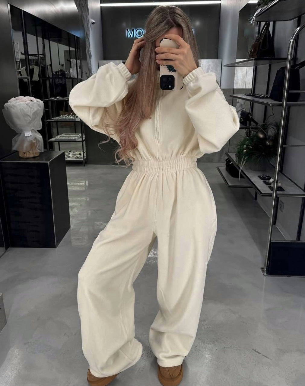 Damer urban fleece jumpsuit med hög krage Eva Jonsson-Eva Jonsson