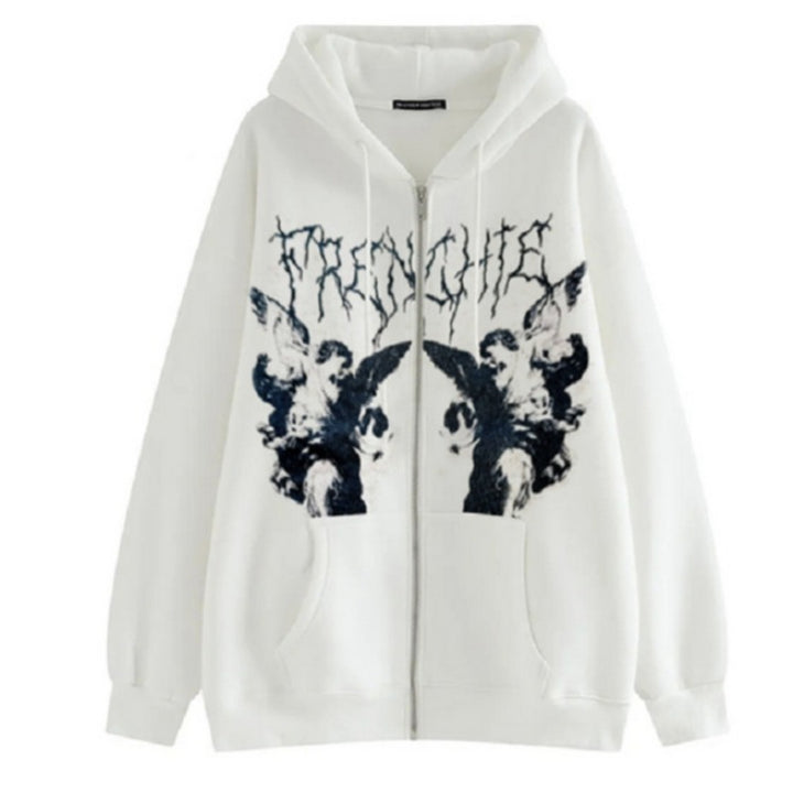 Damer urban hoodie med kreativt grafiskt mönster Mirla-Eva Jonsson