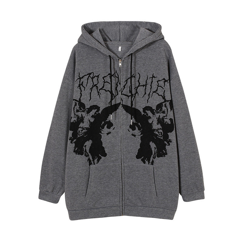 Damer urban hoodie med kreativt grafiskt mönster Mirla-Eva Jonsson