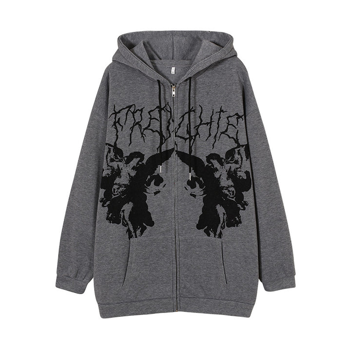 Damer urban hoodie med kreativt grafiskt mönster Mirla-Eva Jonsson