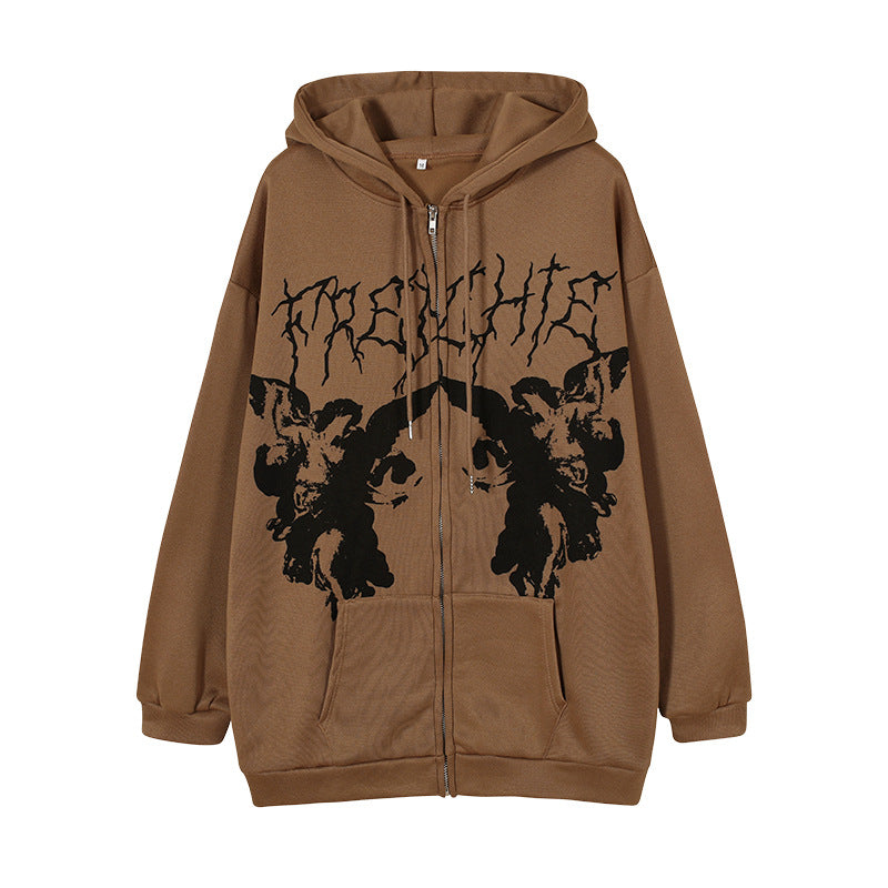 Damer urban hoodie med kreativt grafiskt mönster Mirla-Eva Jonsson