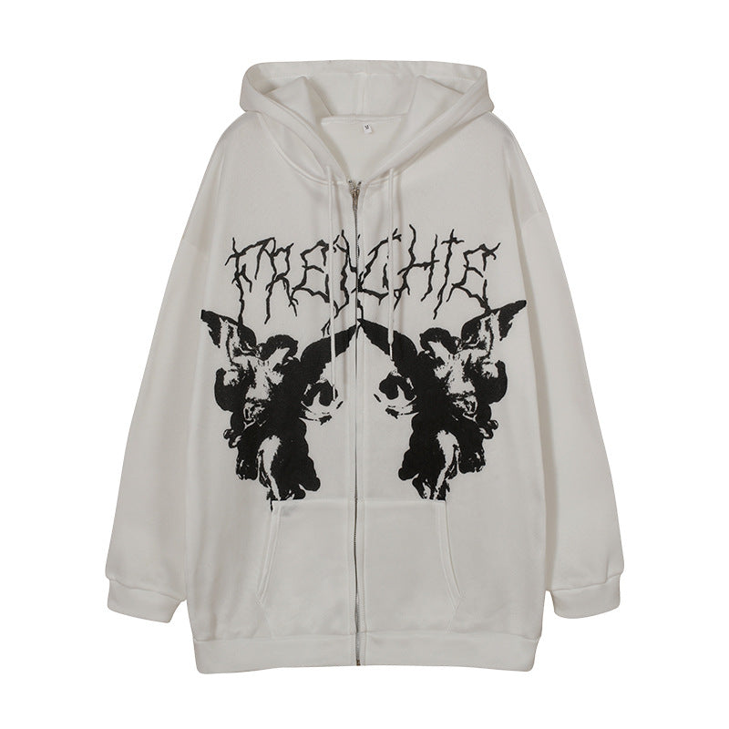 Damer urban hoodie med kreativt grafiskt mönster Mirla-Eva Jonsson