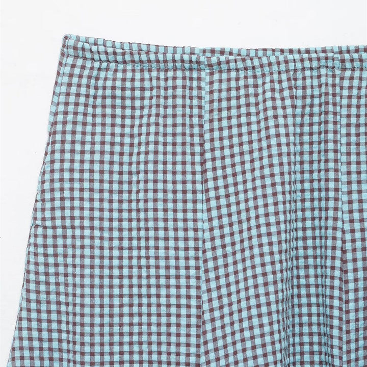 Damer utsvängd Gingham-kjol med veck Mirla-Eva Jonsson
