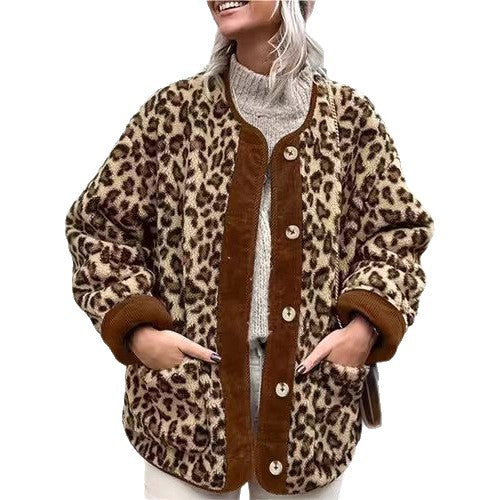Damer varm leopardmönster jacka Mirla-Eva Jonsson