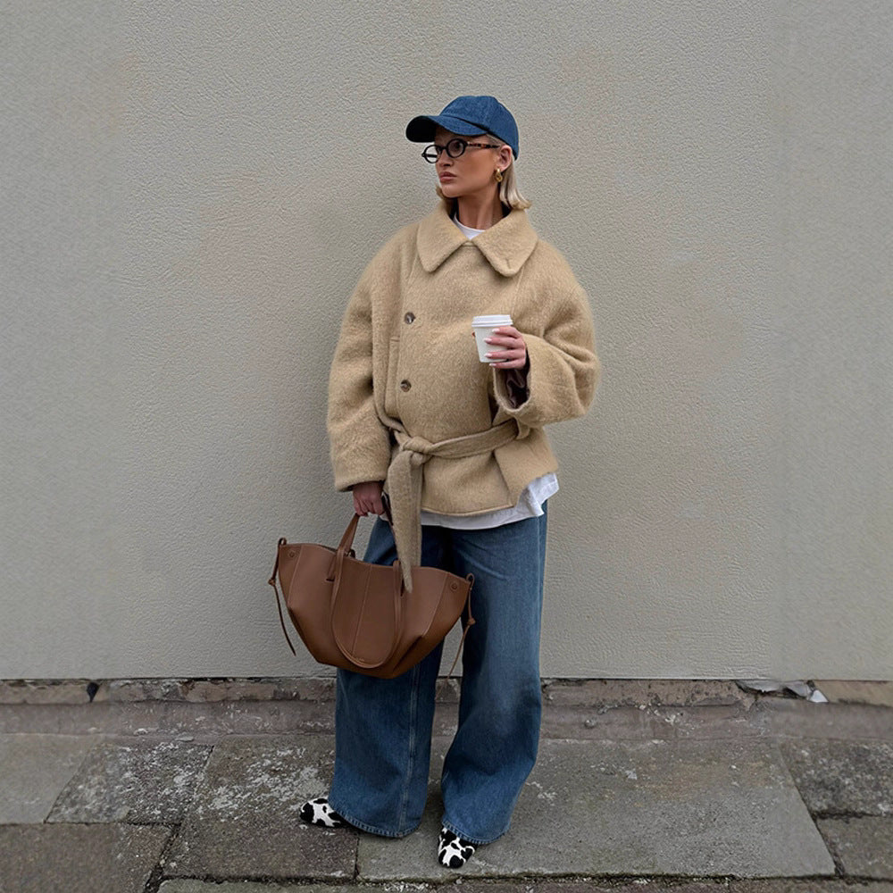 Damer varma och stiliga oversized ulljacka Mirla-Eva Jonsson