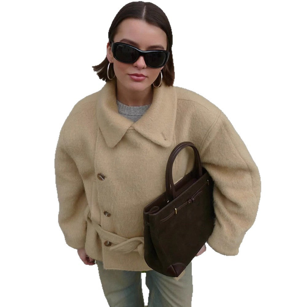 Damer varma och stiliga oversized ulljacka Mirla-Eva Jonsson