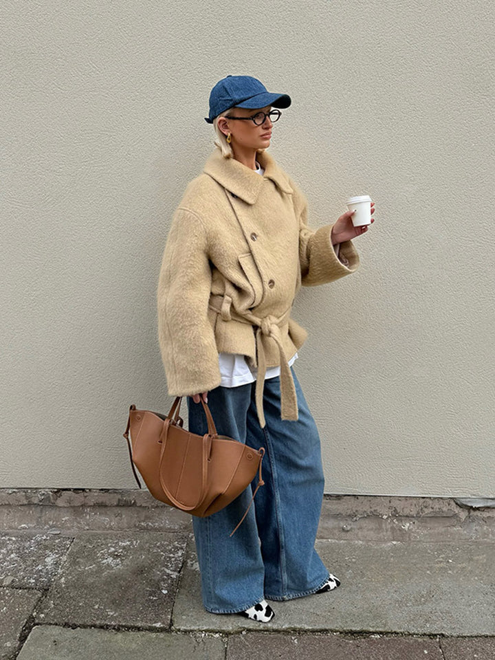 Damer varma och stiliga oversized ulljacka Mirla-Eva Jonsson
