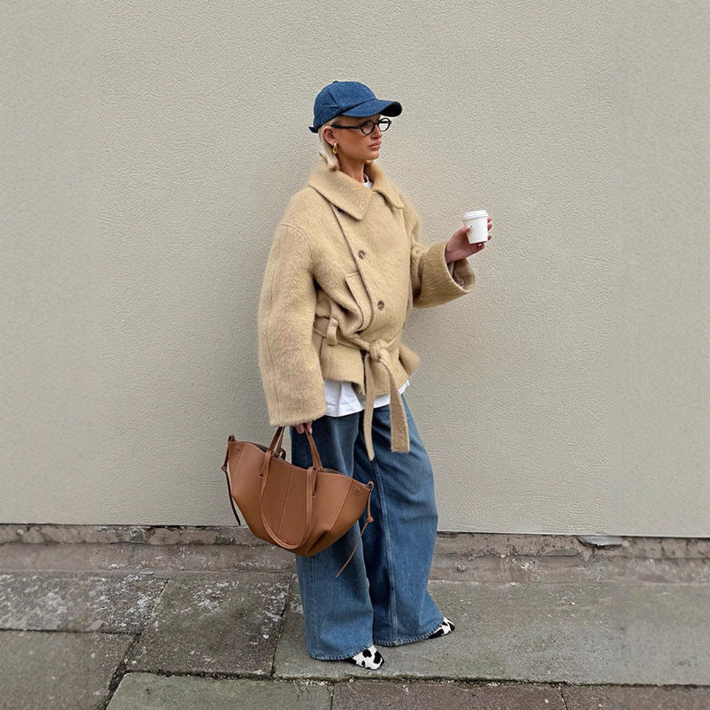 Damer varma och stiliga oversized ulljacka Mirla-Eva Jonsson