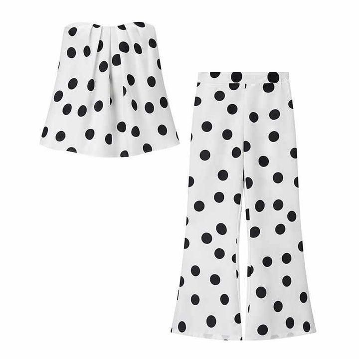 Damer vida Palazzo-byxor med polka Dots design Mirla-Eva Jonsson