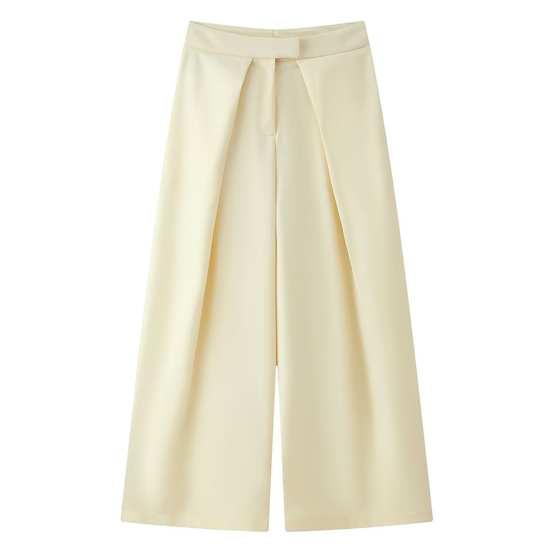 Damer vida culotte-byxor med eleganta plisseringar och hög midja Mirla-Eva Jonsson