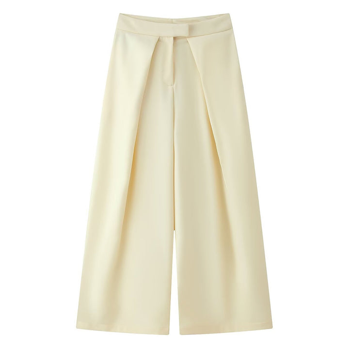 Damer vida culotte-byxor med eleganta plisseringar och hög midja Mirla-Eva Jonsson