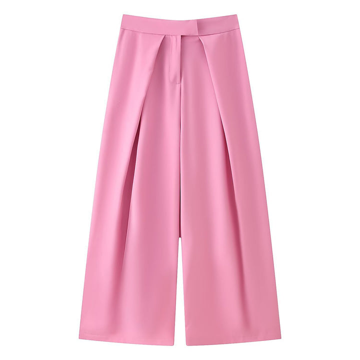 Damer vida culotte-byxor med eleganta plisseringar och hög midja Mirla-Eva Jonsson