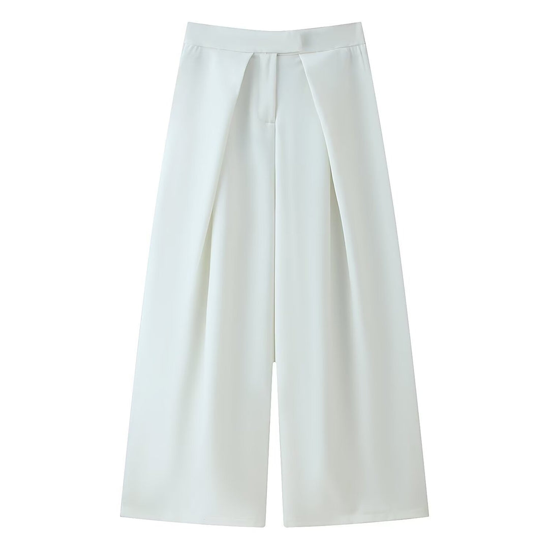 Damer vida culotte-byxor med eleganta plisseringar och hög midja Mirla-Eva Jonsson