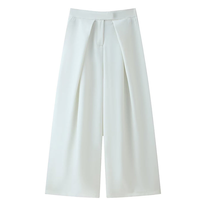 Damer vida culotte-byxor med eleganta plisseringar och hög midja Mirla-Eva Jonsson