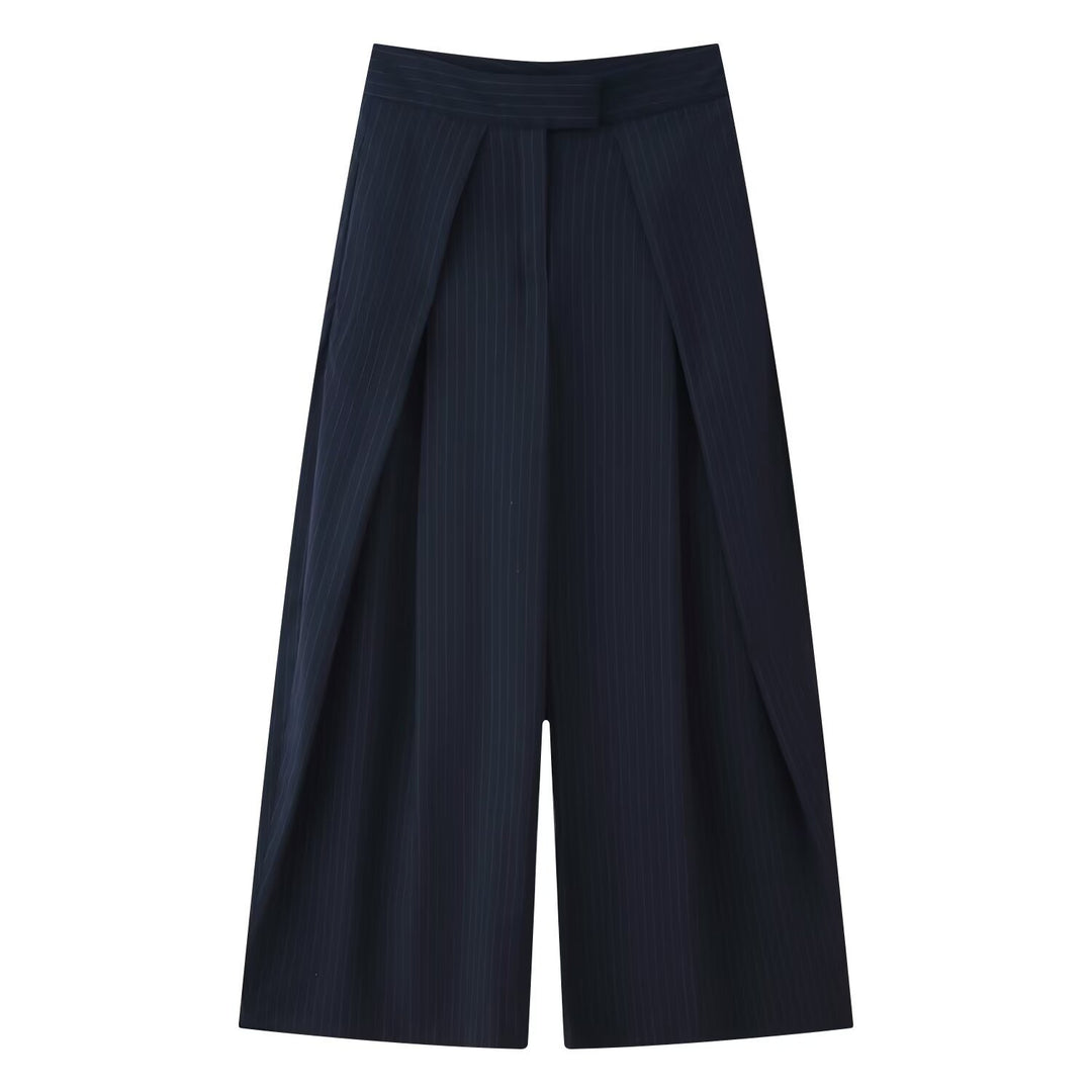 Damer vida culotte-byxor med eleganta plisseringar och hög midja Mirla-Eva Jonsson