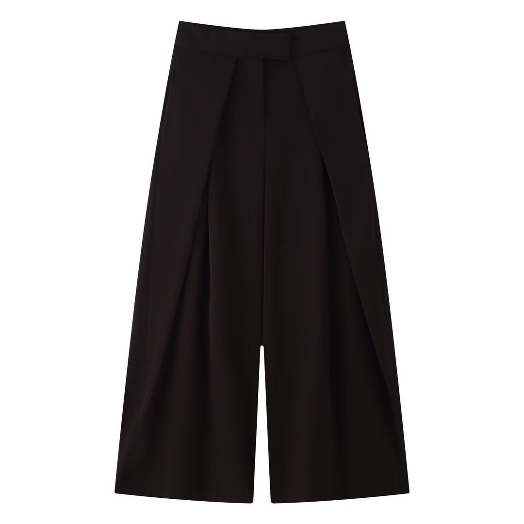 Damer vida culotte-byxor med eleganta plisseringar och hög midja Mirla-Eva Jonsson