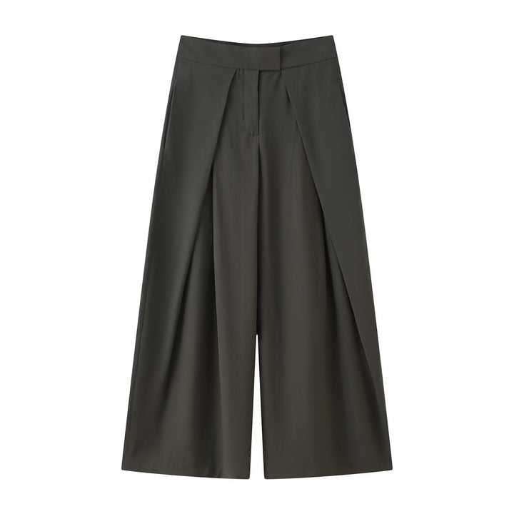 Damer vida culotte-byxor med eleganta plisseringar och hög midja Mirla-Eva Jonsson