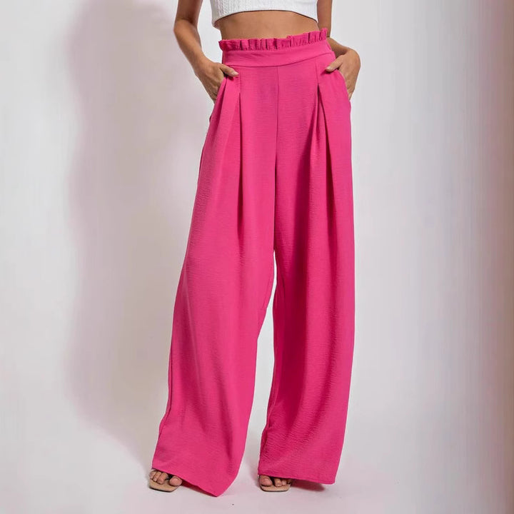 Damer vida culotte-byxor med veck och elastisk midja Eva Jonsson-Eva Jonsson