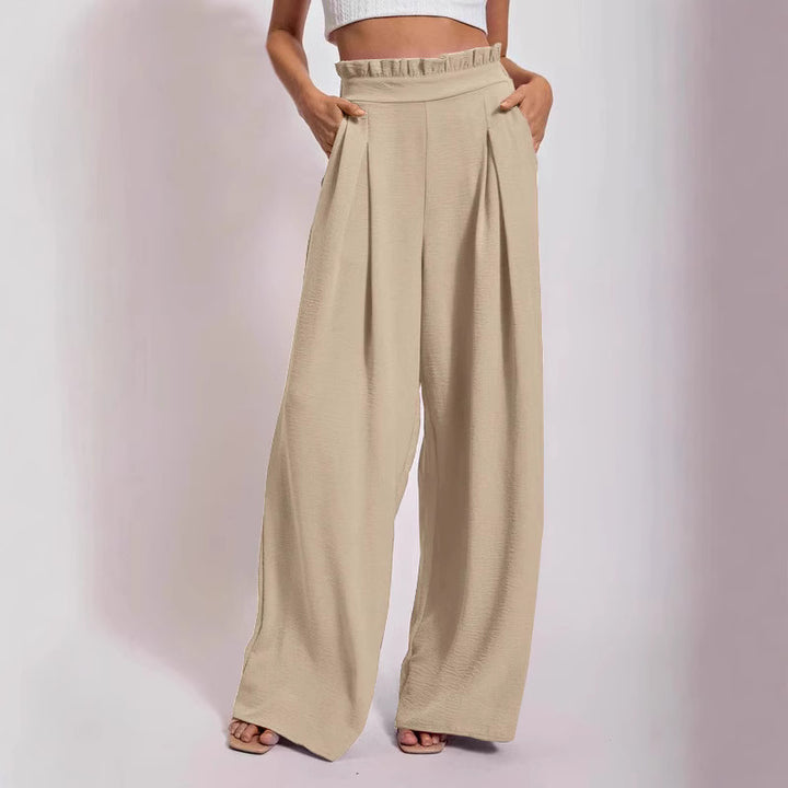 Damer vida culotte-byxor med veck och elastisk midja Eva Jonsson-Eva Jonsson