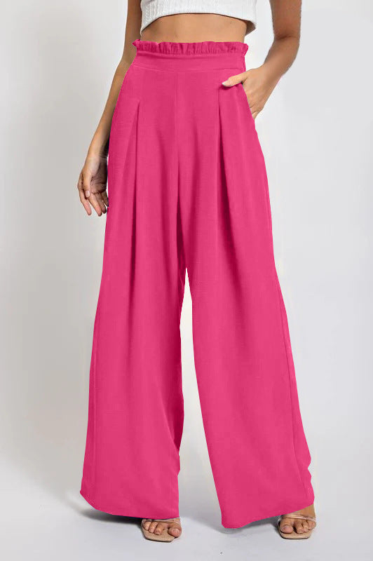 Damer vida culotte-byxor med veck och elastisk midja Eva Jonsson-Eva Jonsson