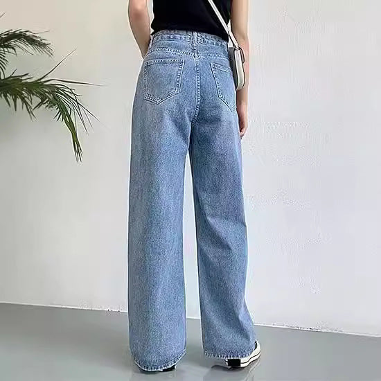 Damer vida high waist jeans med bekväm passform och avslappnad stil Mirla-Eva Jonsson