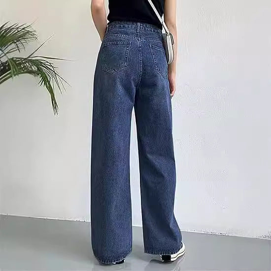 Damer vida high waist jeans med bekväm passform och avslappnad stil Mirla-Eva Jonsson