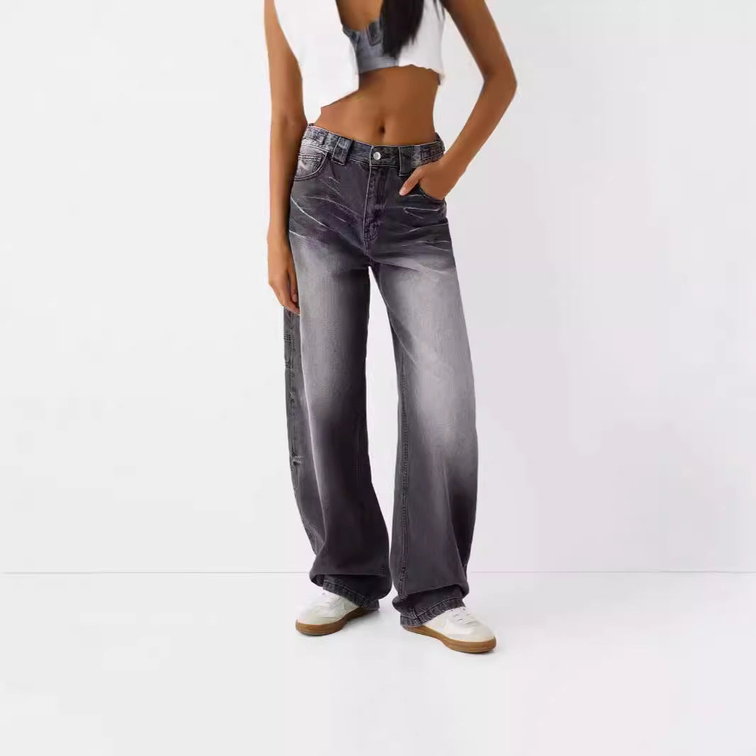 Damer vida high-waist jeans med elegant passform och avslappnad design Mirla-Eva Jonsson