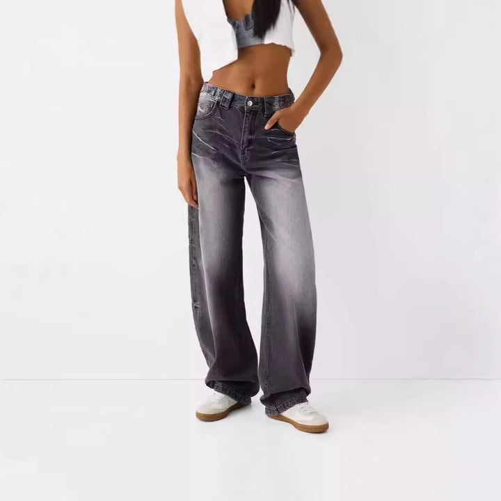 Damer vida high-waist jeans med elegant passform och avslappnad design Mirla-Eva Jonsson