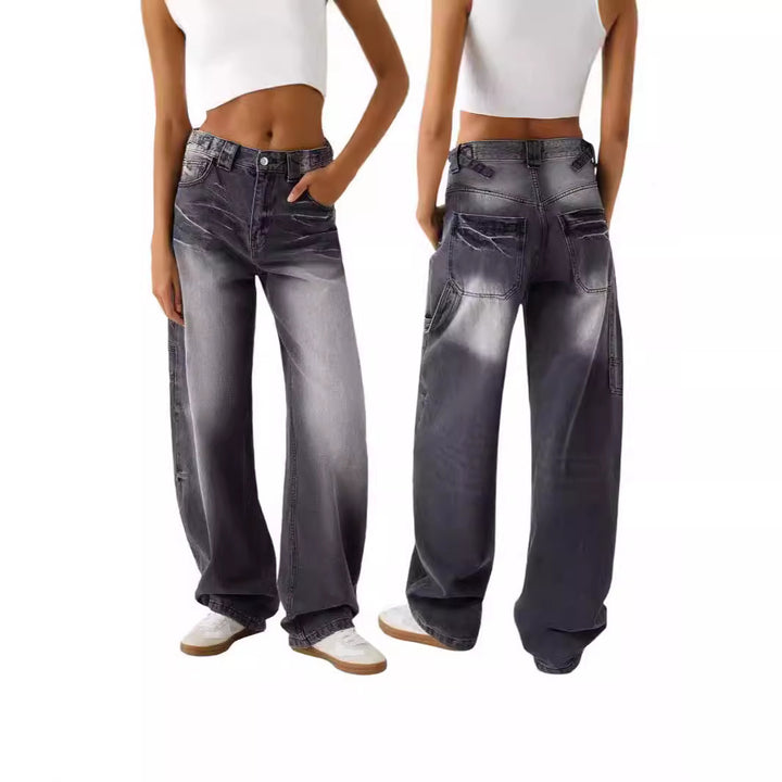 Damer vida high-waist jeans med elegant passform och avslappnad design Mirla-Eva Jonsson