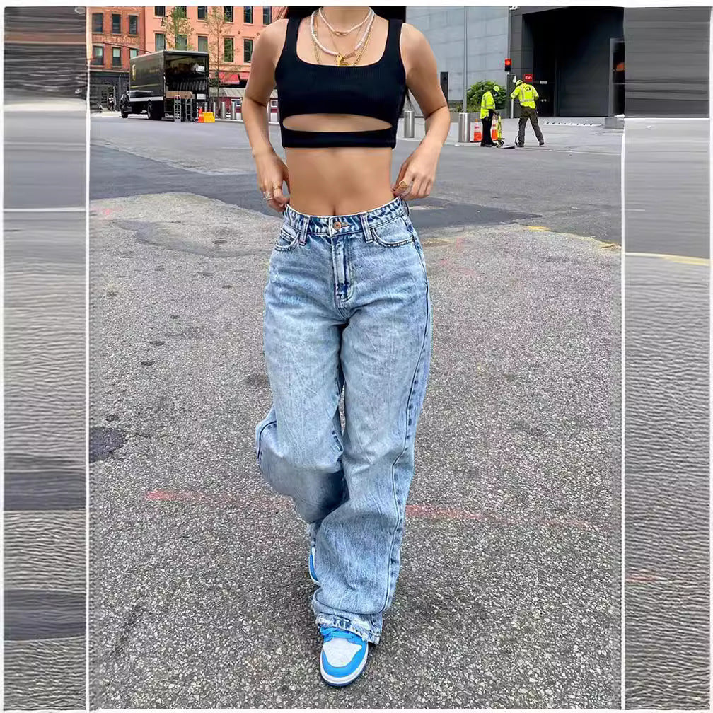 Damer vida högmidjade jeans med modern skärning Mirla-Eva Jonsson